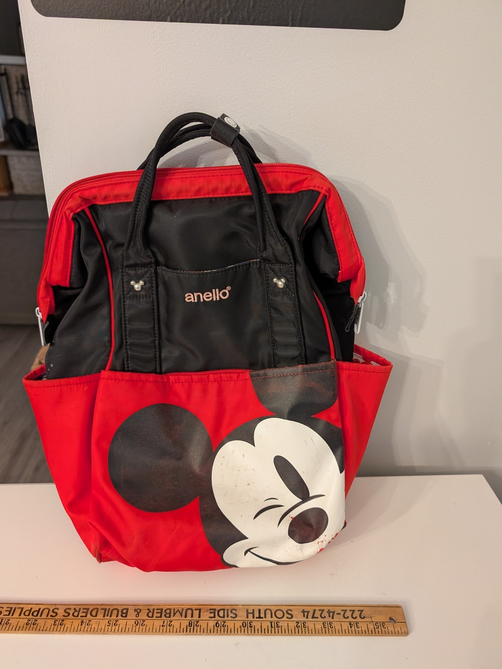 Red & Black Mickey Backpack for Men